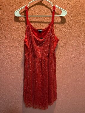 Torrid Red Sequin Skater Dress